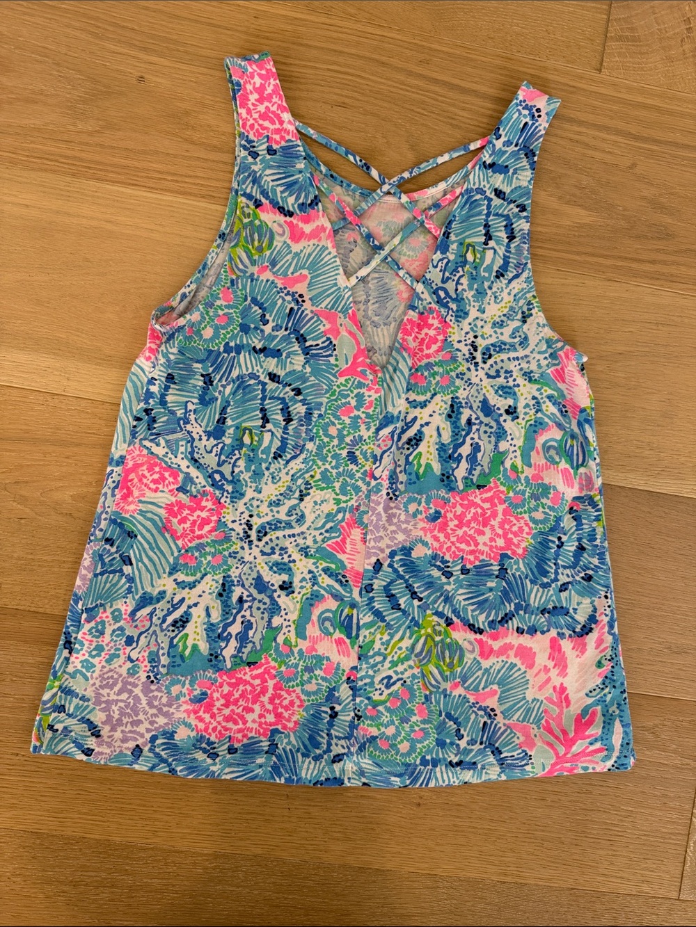 Lilly Pulitzer Vibrant Coral Reef Women’s Tank Top - Blue, Pink, Green size s - Picture 8 of 15